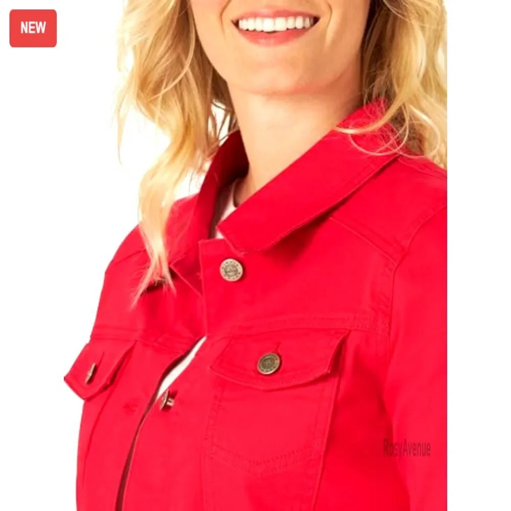 Classic Fit Denim Jacket, Lightweight Stretch, Button Pockets, Versatile